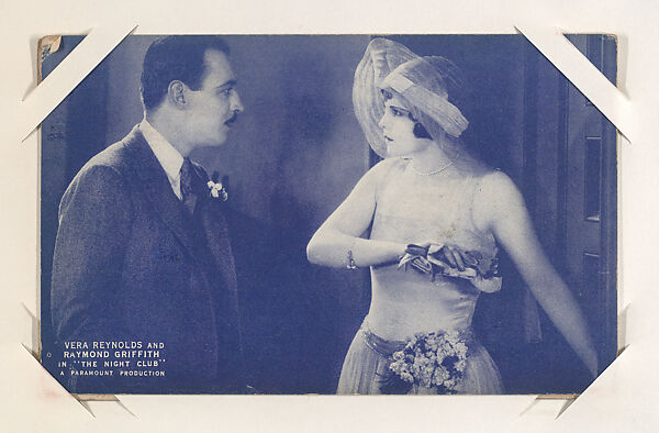 Vera Reynolds and Raymond Griffith in "The Night Club" from Scenes from Movies Exhibit Cards series (W404), Commercial color photolithograph 