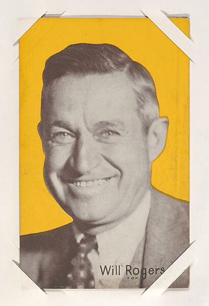 Will Rogers from Western Stars or Scenes Exhibit Cards series (W412), Commercial color photolithograph 