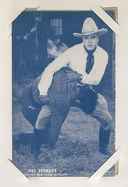 Roy Stewart gets his man "Dead or Alive" from Western Stars or Scenes Exhibit Cards series (W412), Exhibit Supply Company, Commercial color photolithograph 