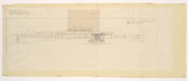 Elevation of Summer Dwelling for Mr. F. W. Little, Northome Lake Minnetonka, Minnesota, Frank Lloyd Wright (American, Richland Center, Wisconsin 1867–1959 Phoenix, Arizona), Graphite 