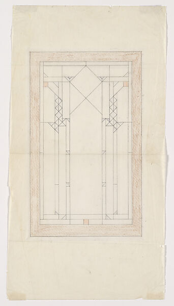 Elevation of Window, Little House, Wayzata, MN, Frank Lloyd Wright (American, Richland Center, Wisconsin 1867–1959 Phoenix, Arizona), Graphite and colored pencil 