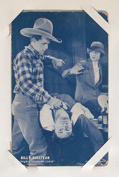 Billy Sullivan in "Double Crossing Cupid" from Western Stars or Scenes Exhibit Cards series (W412), Exhibit Supply Company, Commercial color photolithograph 