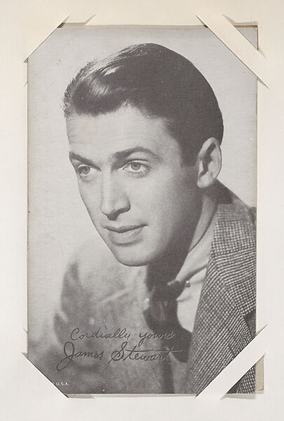 James Stewart from Movie Stars Exhibit Cards series (W401), Commercial photolithograph 