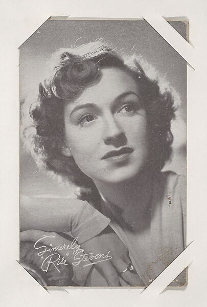 Risë Stevens from Movie Stars Exhibit Cards series (W401), Commercial photolithograph 