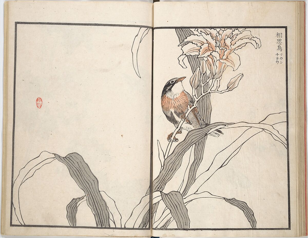 Bairei Picture Album of One Hundred Birds (Bairei hyakuchō gafu) 楳嶺百鳥畫譜, Kōno Bairei (Japanese, 1844–1895), Set of three woodblock printed books; ink and color on paper, Japan
