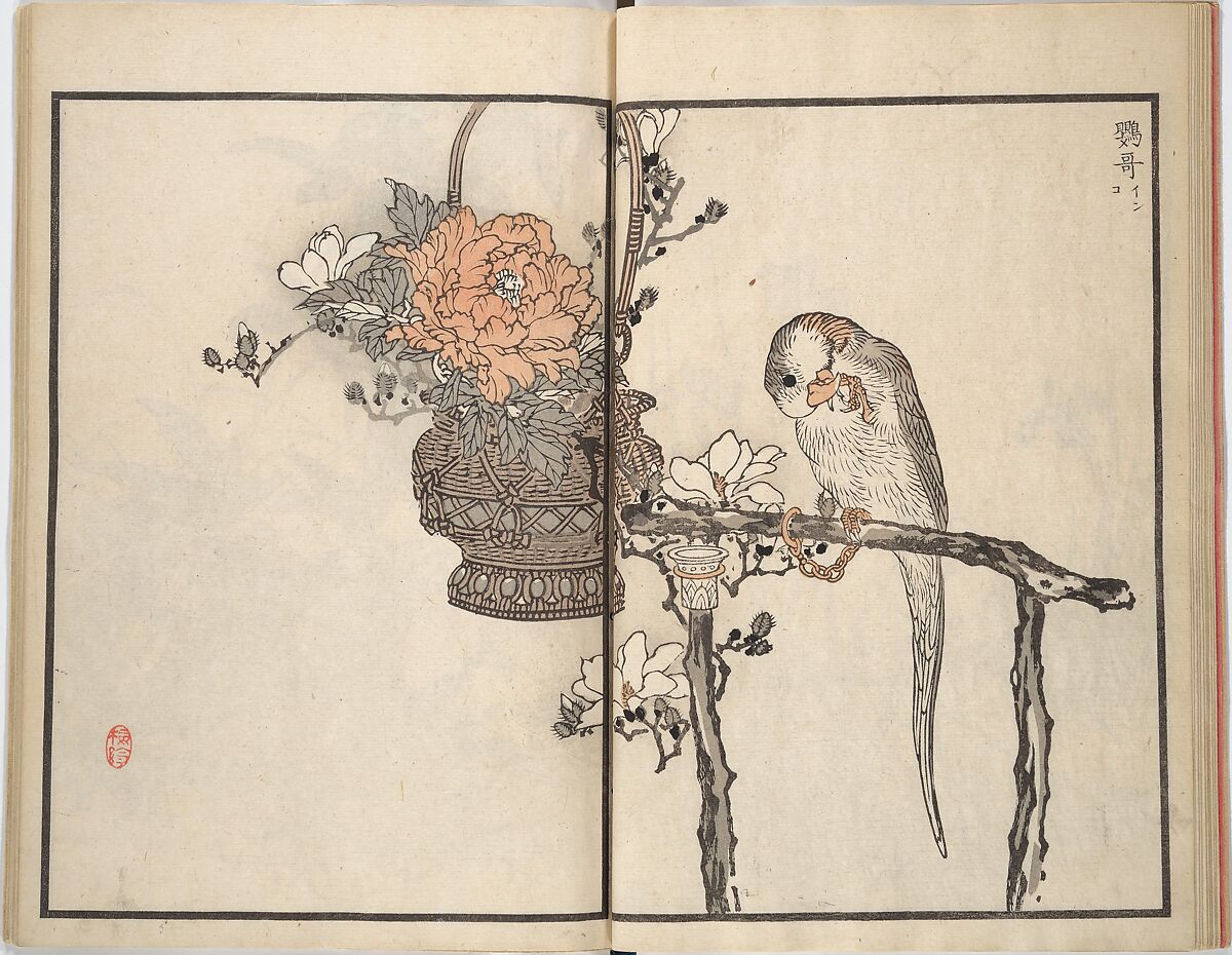 Bairei Picture Album of One Hundred Birds (Bairei hyakuchō gafu) 楳嶺百鳥畫譜, Kōno Bairei (Japanese, 1844–1895), Set of three woodblock printed books; ink and color on paper, Japan