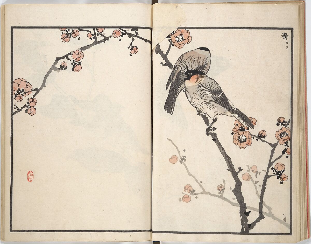 Bairei Picture Album of One Hundred Birds (Bairei hyakuchō gafu) 楳嶺百鳥畫譜, Kōno Bairei (Japanese, 1844–1895), Set of three woodblock printed books; ink and color on paper, Japan
