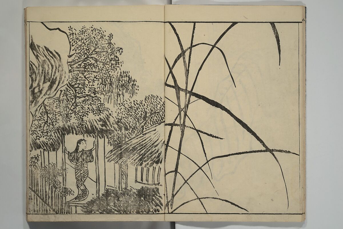 Kyūrō (Baitei) Picture Album (Kyūrō gafu) 九老画譜, Ki Baitei 紀梅亭 (Japanese, 1734–1810), Woodblock printed book; ink on paper, Japan