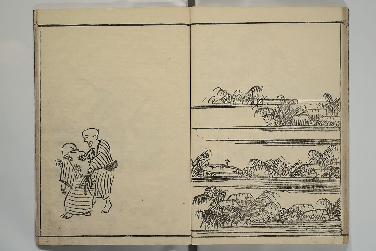 Kyūrō (Baitei) Picture Album (Kyūrō gafu) 九老画譜, Ki Baitei 紀梅亭 (Japanese, 1734–1810), Woodblock printed book; ink on paper, Japan