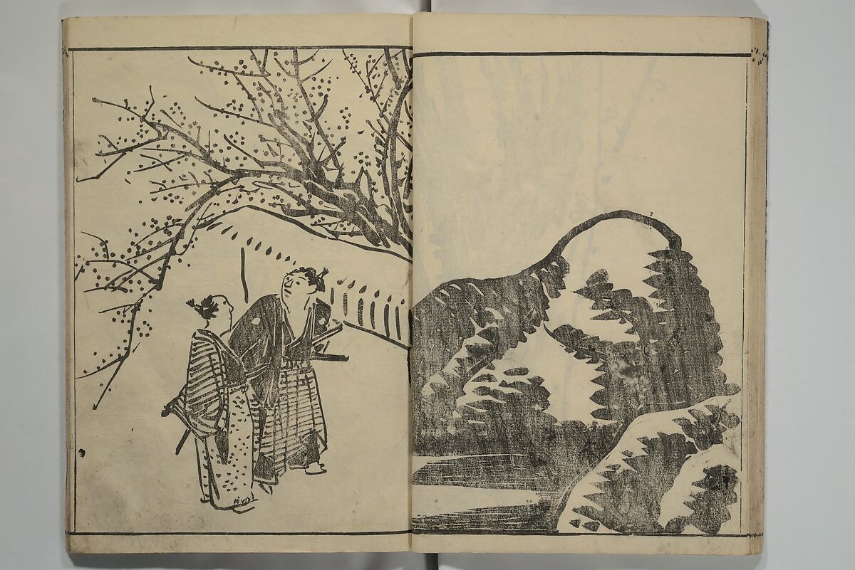 Kyūrō (Baitei) Picture Album (Kyūrō gafu) 九老画譜, Ki Baitei 紀梅亭 (Japanese, 1734–1810), Woodblock printed book; ink on paper, Japan