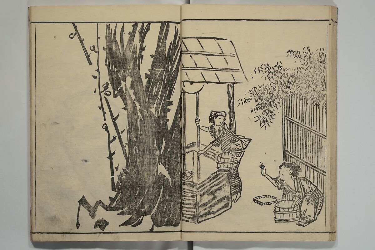 Kyūrō (Baitei) Picture Album (Kyūrō gafu) 九老画譜, Ki Baitei 紀梅亭 (Japanese, 1734–1810), Woodblock printed book; ink on paper, Japan