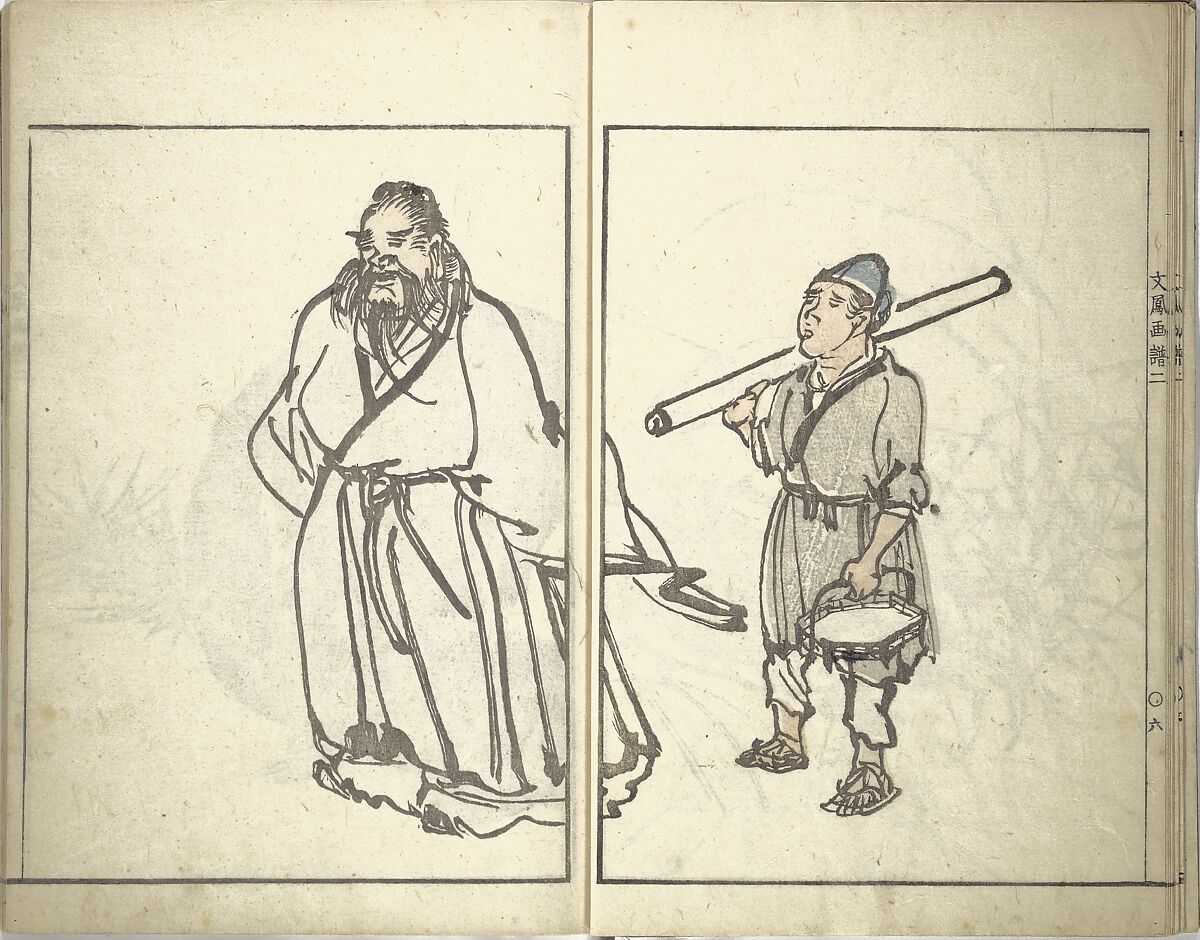 Bunpō Picture Album (Bunpō gafu) 文鳳画譜, First Series, Kawamura Bunpō 河村文鳳 (Japanese, 1779–1821), Set of three woodblock printed books; ink and color on paper, Japan