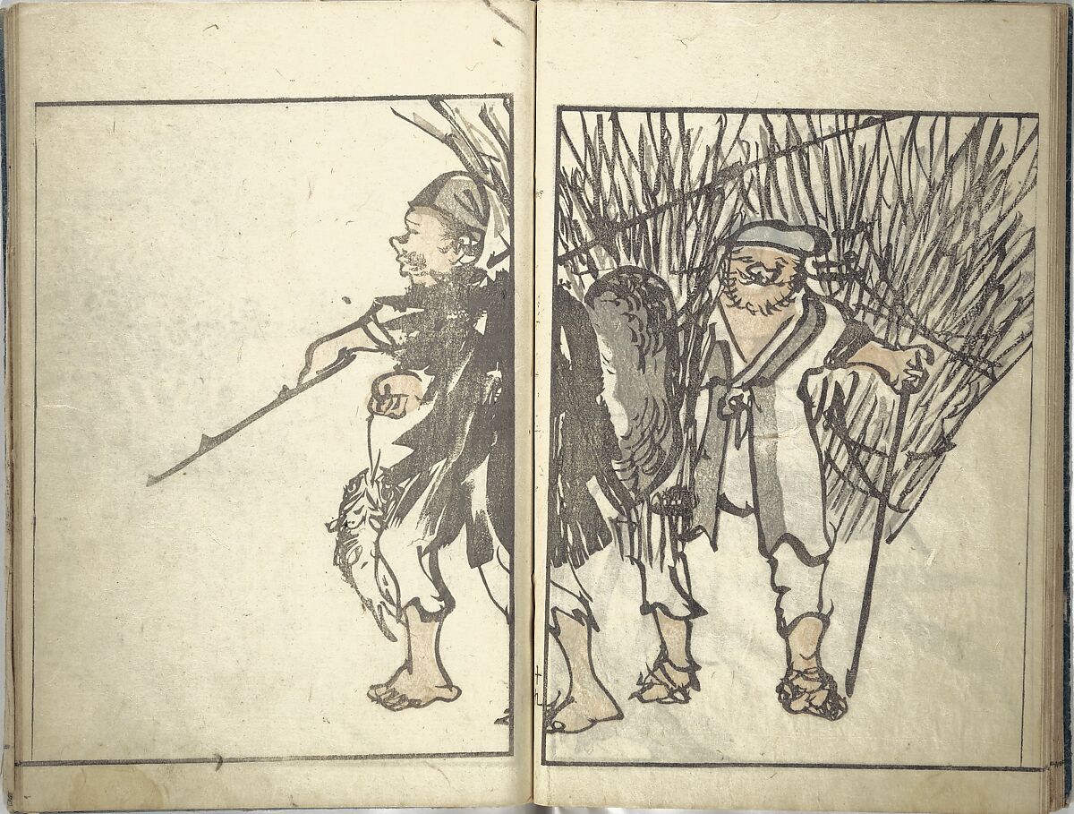 Bunpō Picture Album (Bunpō gafu) 文鳳画譜, First Series, Kawamura Bunpō 河村文鳳 (Japanese, 1779–1821), Set of three woodblock printed books; ink and color on paper, Japan