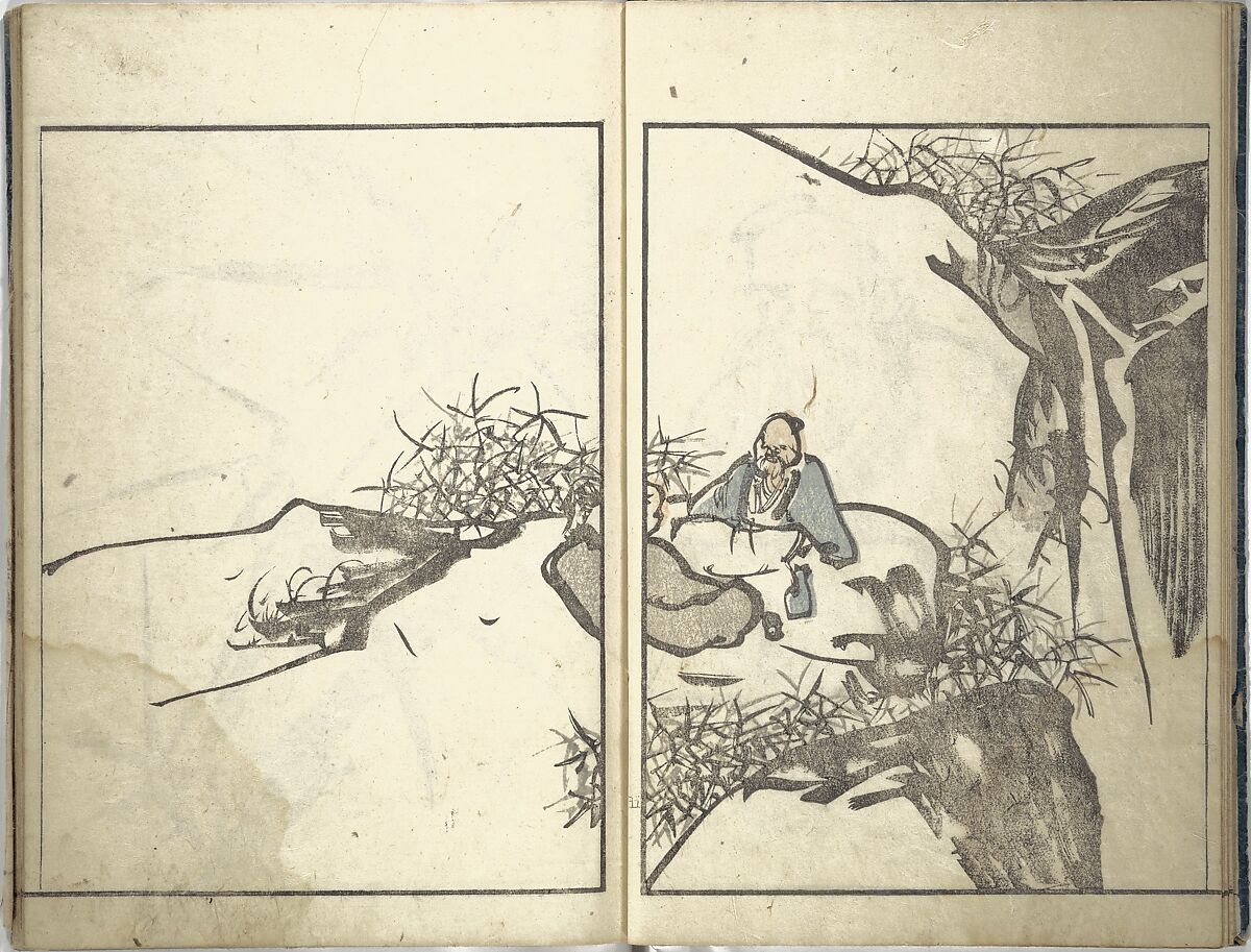 Bunpō Picture Album (Bunpō gafu) 文鳳画譜, First Series, Kawamura Bunpō 河村文鳳 (Japanese, 1779–1821), Set of three woodblock printed books; ink and color on paper, Japan