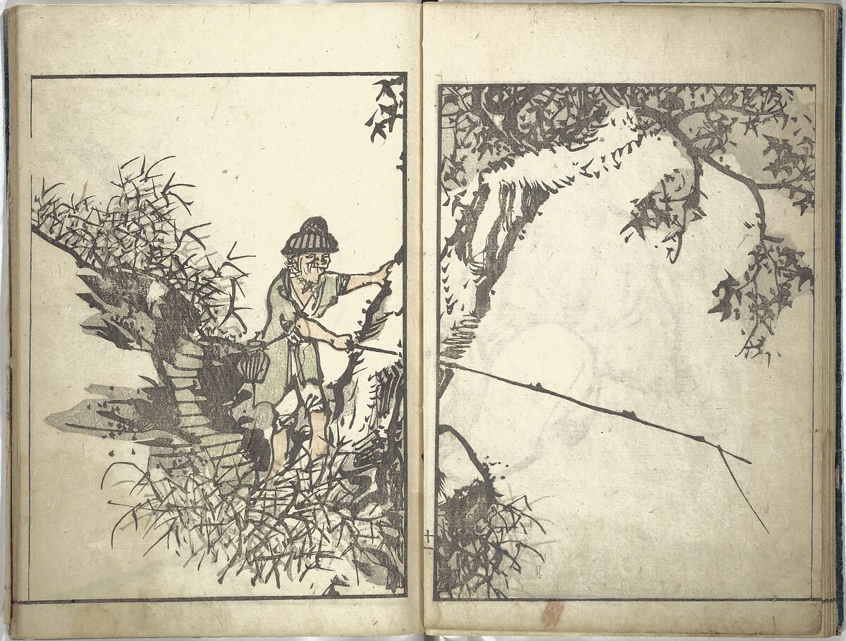 Bunpō Picture Album (Bunpō gafu) 文鳳画譜, First Series, Kawamura Bunpō 河村文鳳 (Japanese, 1779–1821), Set of three woodblock printed books; ink and color on paper, Japan