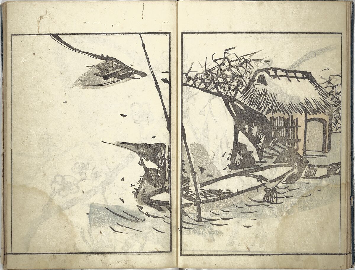 Bunpō Picture Album (Bunpō gafu) 文鳳画譜, First Series, Kawamura Bunpō 河村文鳳 (Japanese, 1779–1821), Set of three woodblock printed books; ink and color on paper, Japan