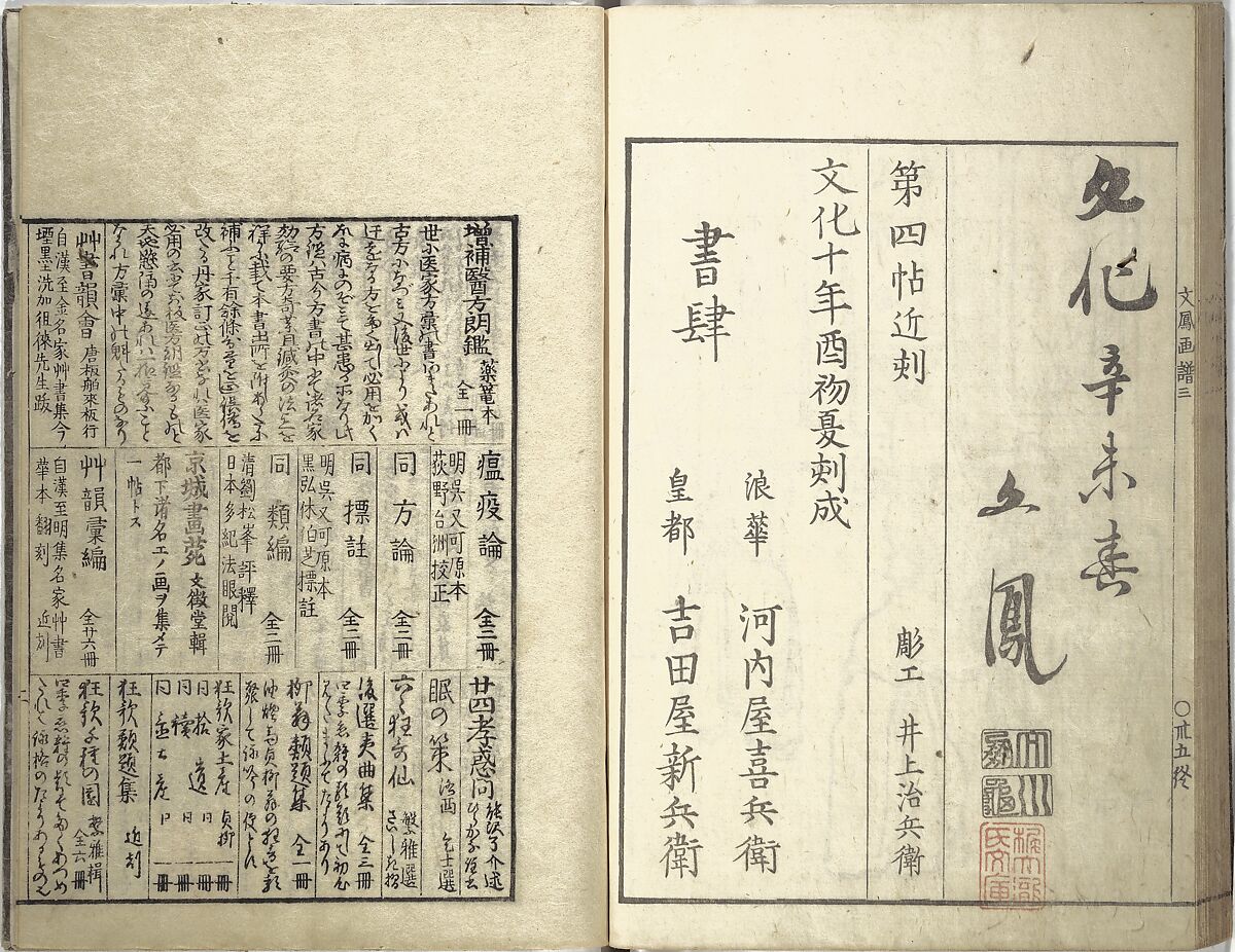 Bunpō Picture Album (Bunpō gafu) 文鳳画譜, First Series, Kawamura Bunpō 河村文鳳 (Japanese, 1779–1821), Set of three woodblock printed books; ink and color on paper, Japan