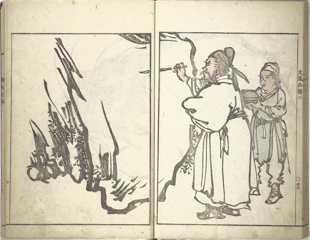 Bunpō Picture Album (Bunpō gafu) 文鳳画譜, First Series, Kawamura Bunpō 河村文鳳 (Japanese, 1779–1821), Set of three woodblock printed books; ink and color on paper, Japan