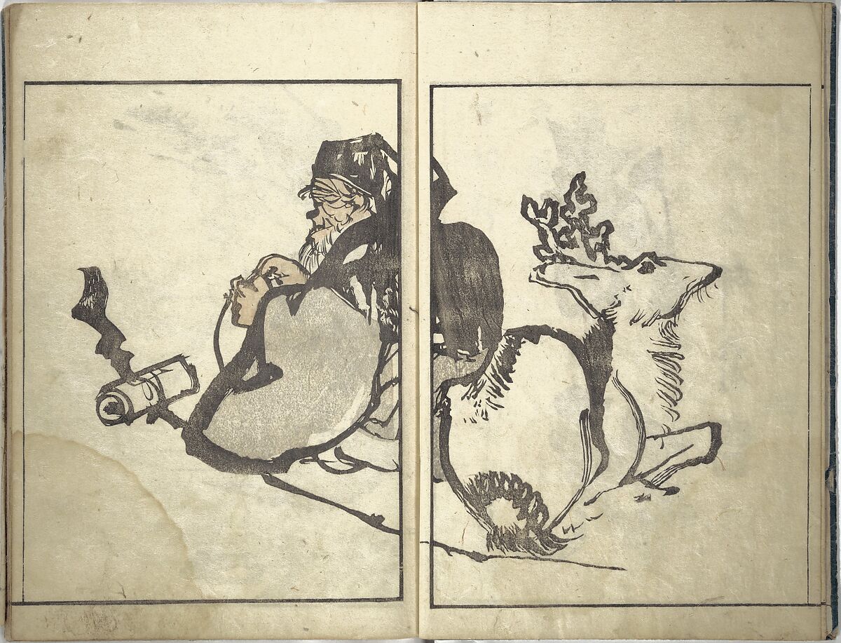 Bunpō Picture Album (Bunpō gafu) 文鳳画譜, First Series, Kawamura Bunpō 河村文鳳 (Japanese, 1779–1821), Set of three woodblock printed books; ink and color on paper, Japan