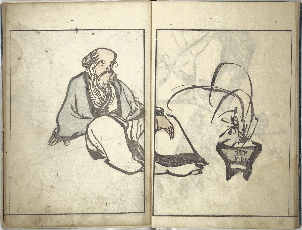 Bunpō Picture Album (Bunpō gafu) 文鳳画譜, First Series, Kawamura Bunpō 河村文鳳 (Japanese, 1779–1821), Set of three woodblock printed books; ink and color on paper, Japan
