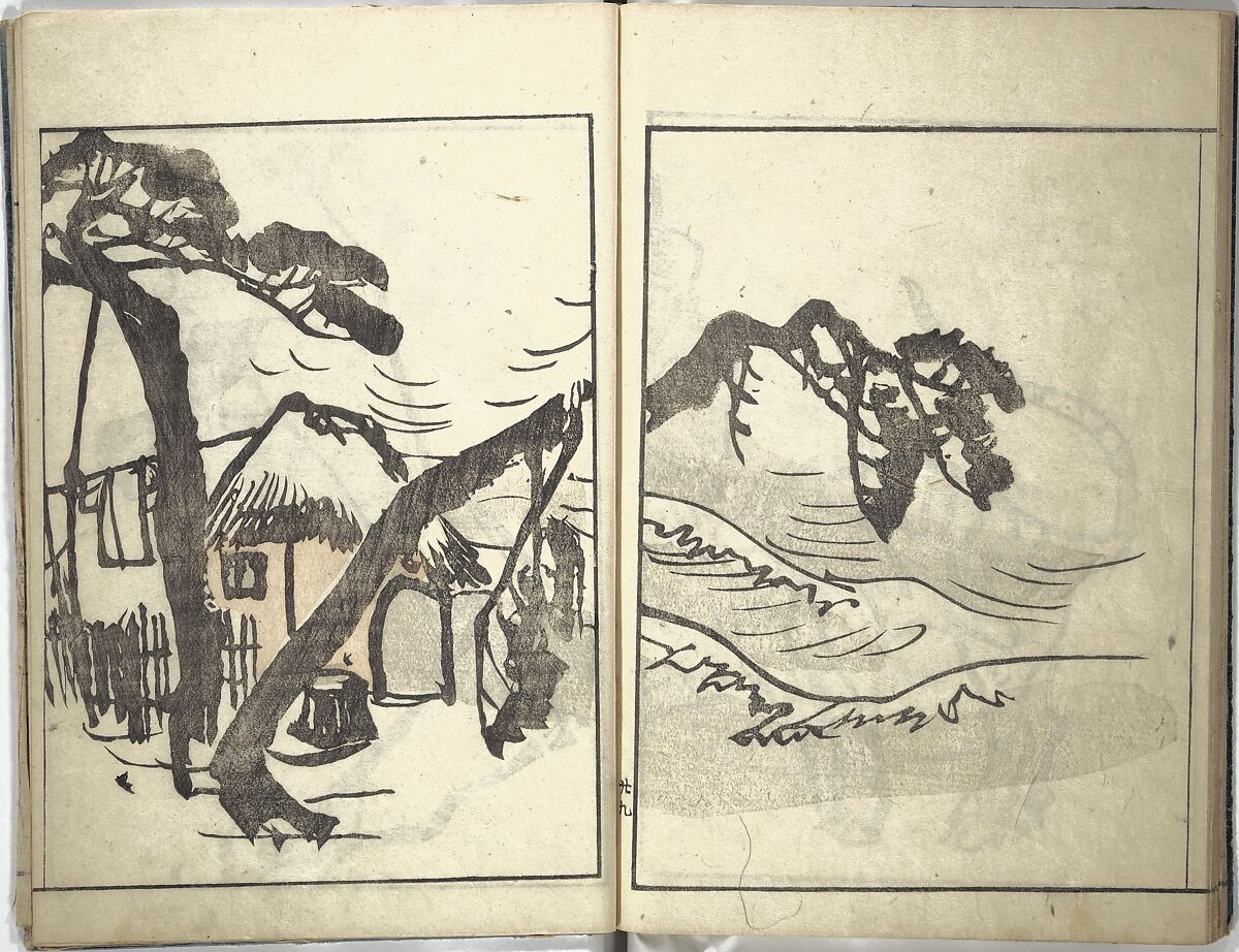 Bunpō Picture Album (Bunpō gafu) 文鳳画譜, First Series, Kawamura Bunpō 河村文鳳 (Japanese, 1779–1821), Set of three woodblock printed books; ink and color on paper, Japan