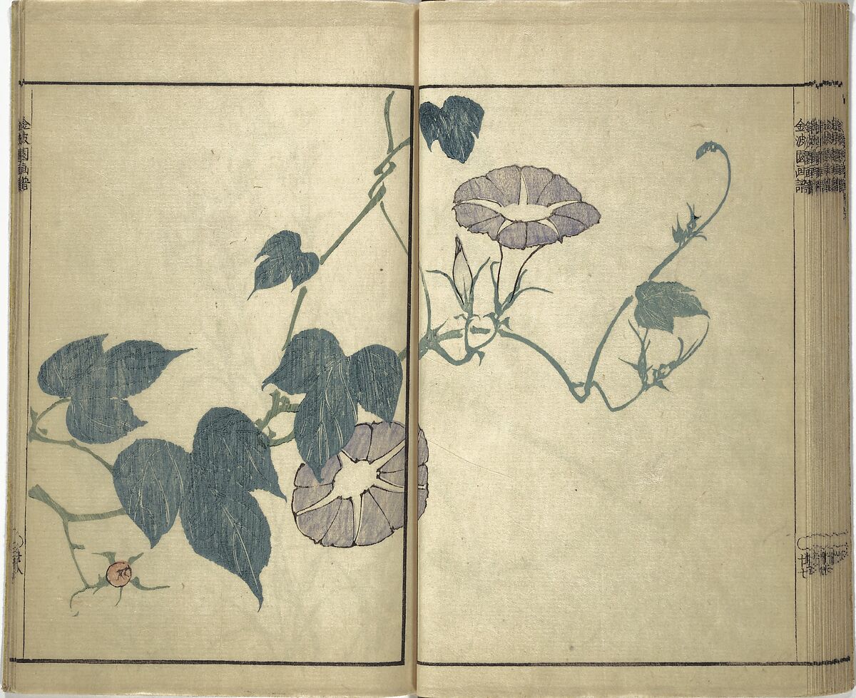Kinpaen (Bunpō) Picture Album (Kinpaen gafu) 金波園画譜, Kawamura Bunpō 河村文鳳 (Japanese, 1779–1821), Woodblock printed book; ink and color on paper, Japan