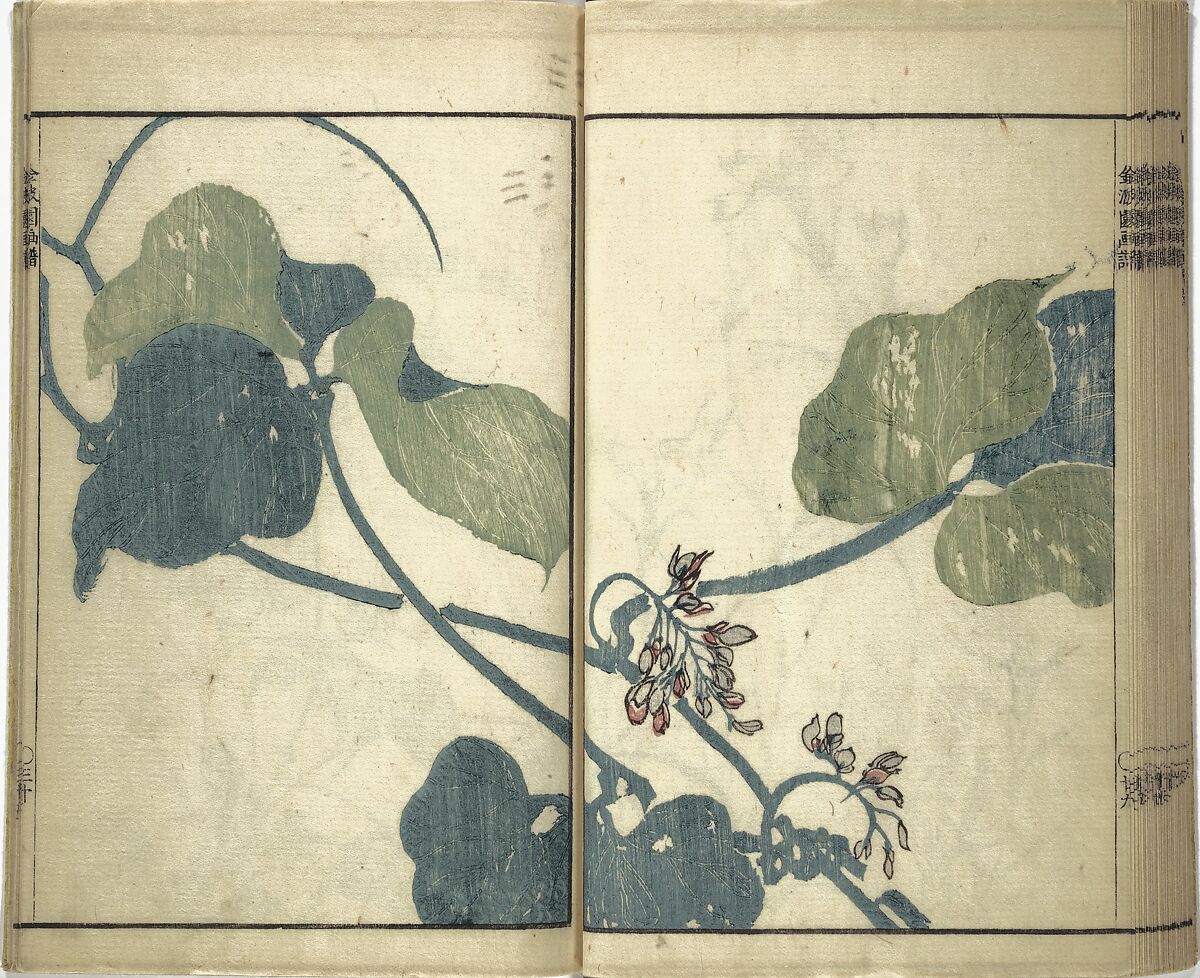 Kinpaen (Bunpō) Picture Album (Kinpaen gafu) 金波園画譜, Kawamura Bunpō 河村文鳳 (Japanese, 1779–1821), Woodblock printed book; ink and color on paper, Japan