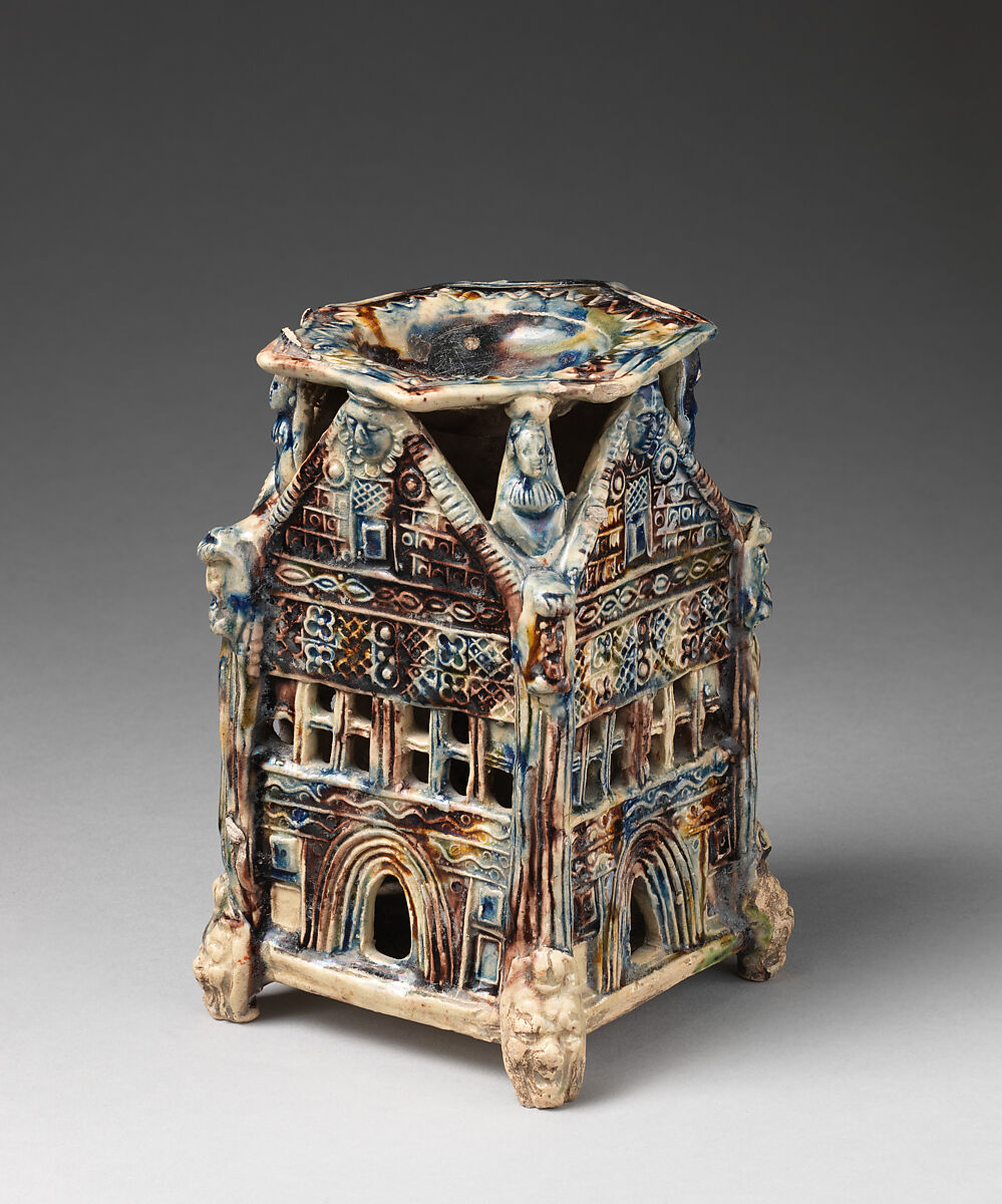 Salt, Lead-glazed earthenware, French, Saintonge 