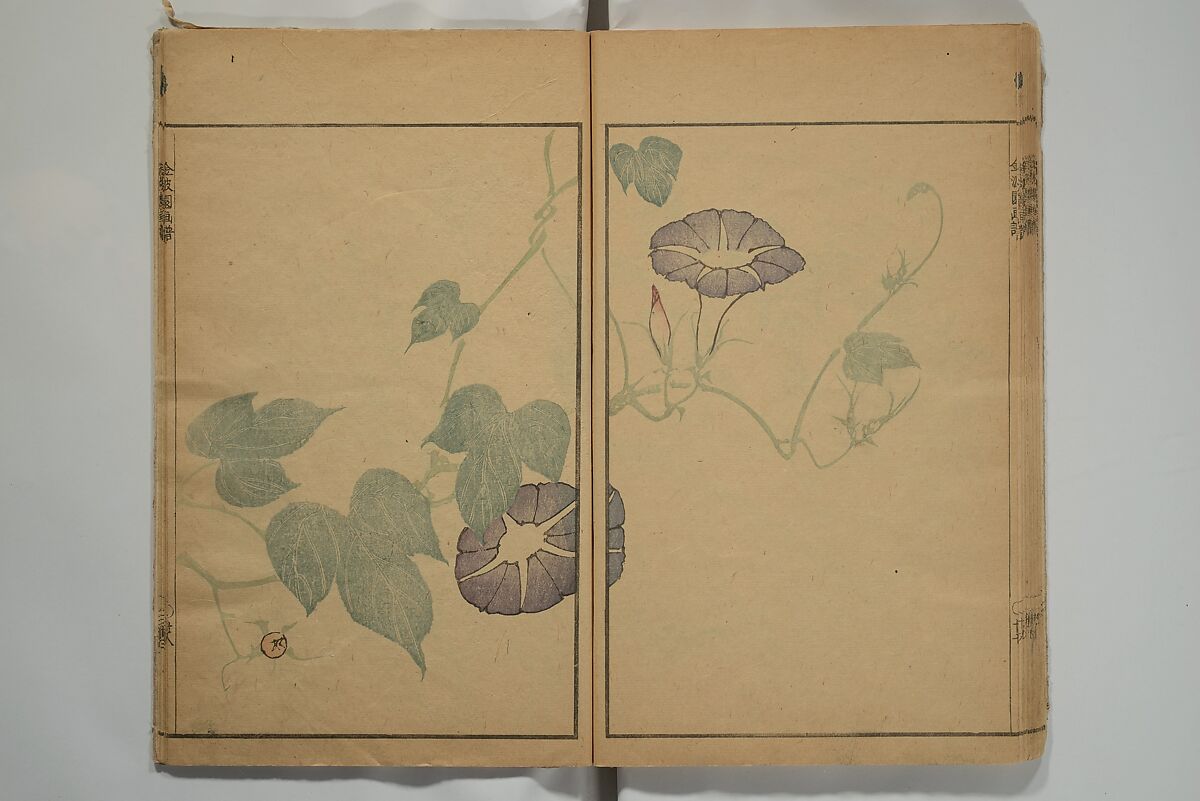 Kinpaen (Bunpō) Picture Album (Kinpaen gafu) 金波園画譜, Kawamura Bunpō 河村文鳳 (Japanese, 1779–1821), Woodblock printed book; ink and color on paper, Japan