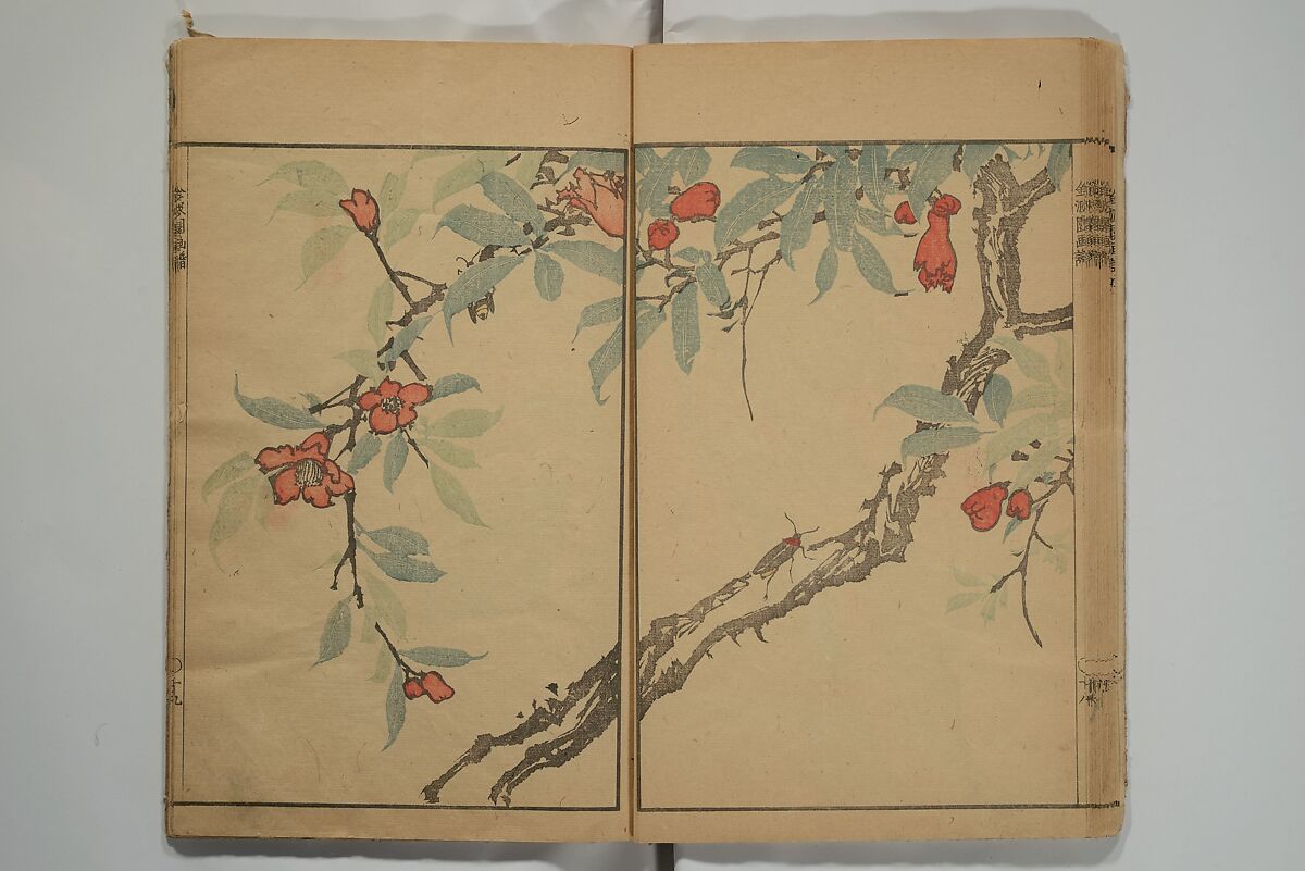 Kinpaen (Bunpō) Picture Album (Kinpaen gafu) 金波園画譜, Kawamura Bunpō 河村文鳳 (Japanese, 1779–1821), Woodblock printed book; ink and color on paper, Japan