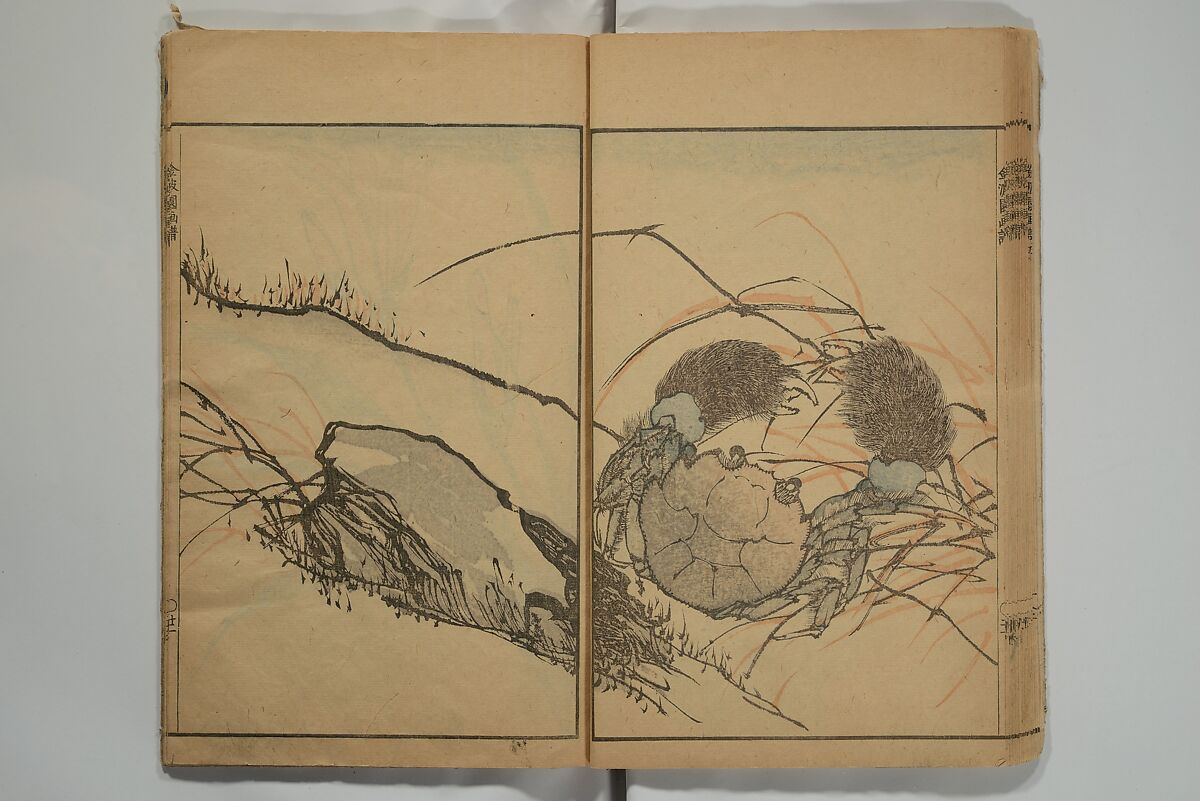 Kinpaen (Bunpō) Picture Album (Kinpaen gafu) 金波園画譜, Kawamura Bunpō 河村文鳳 (Japanese, 1779–1821), Woodblock printed book; ink and color on paper, Japan