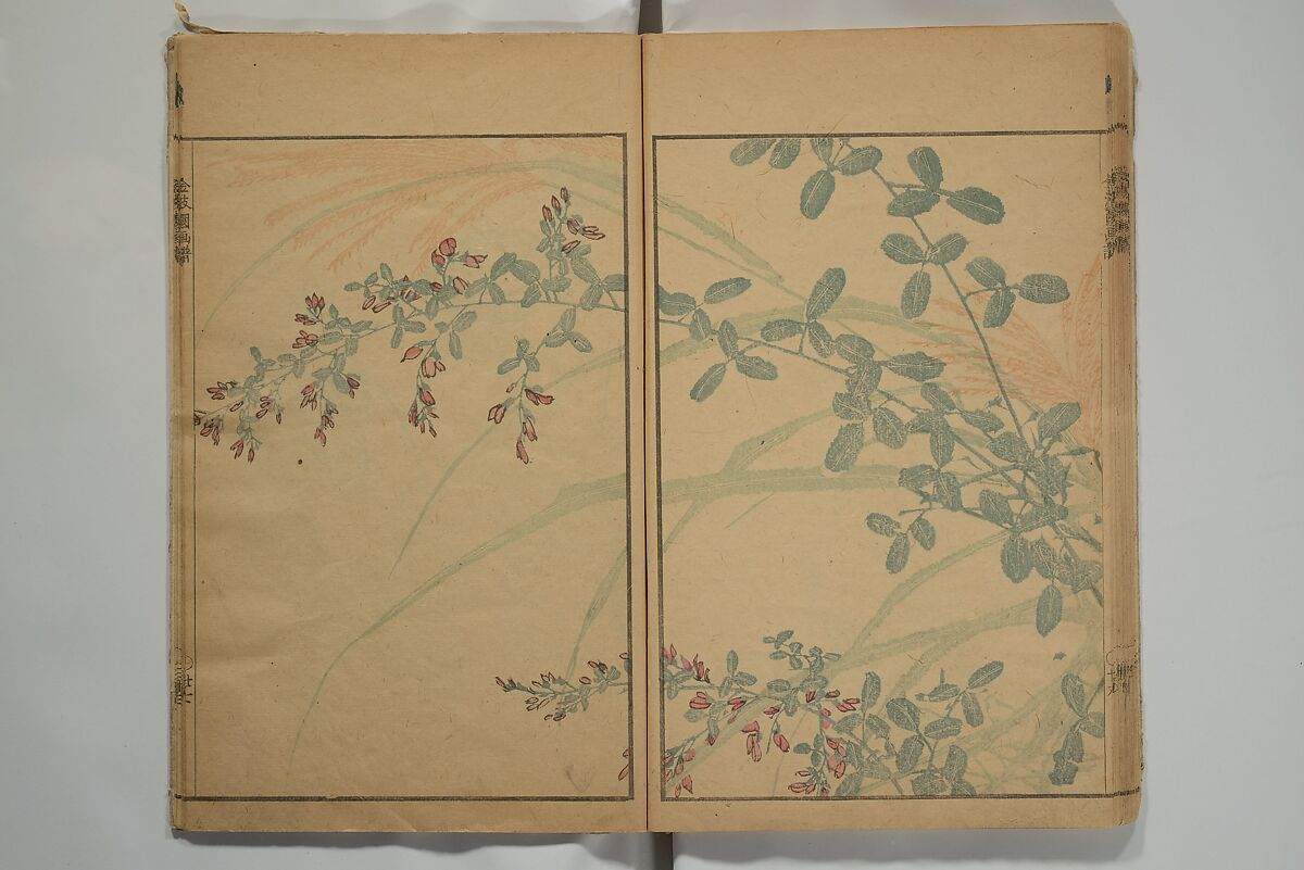 Kinpaen (Bunpō) Picture Album (Kinpaen gafu) 金波園画譜, Kawamura Bunpō 河村文鳳 (Japanese, 1779–1821), Woodblock printed book; ink and color on paper, Japan