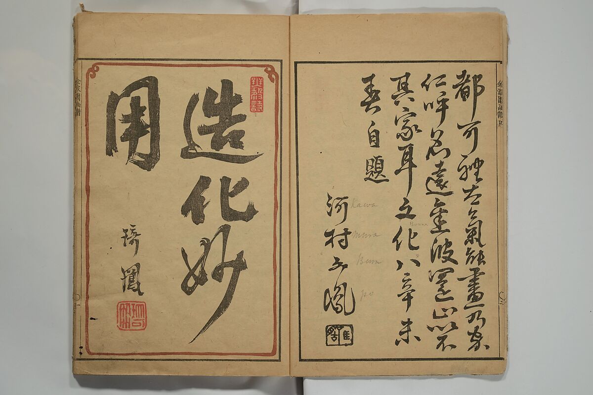 Kinpaen (Bunpō) Picture Album (Kinpaen gafu) 金波園画譜, Kawamura Bunpō 河村文鳳 (Japanese, 1779–1821), Woodblock printed book; ink and color on paper, Japan