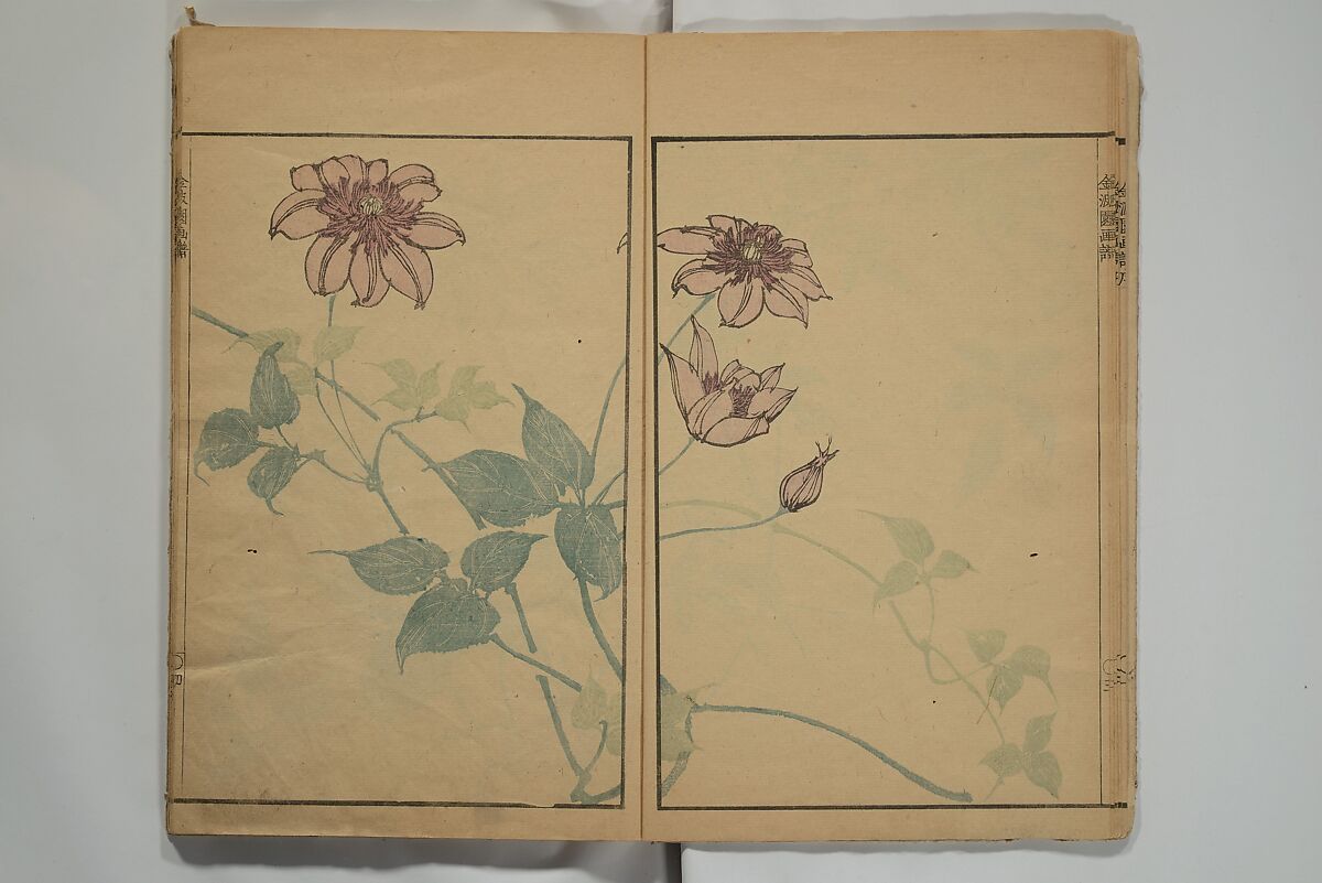 Kinpaen (Bunpō) Picture Album (Kinpaen gafu) 金波園画譜, Kawamura Bunpō 河村文鳳 (Japanese, 1779–1821), Woodblock printed book; ink and color on paper, Japan