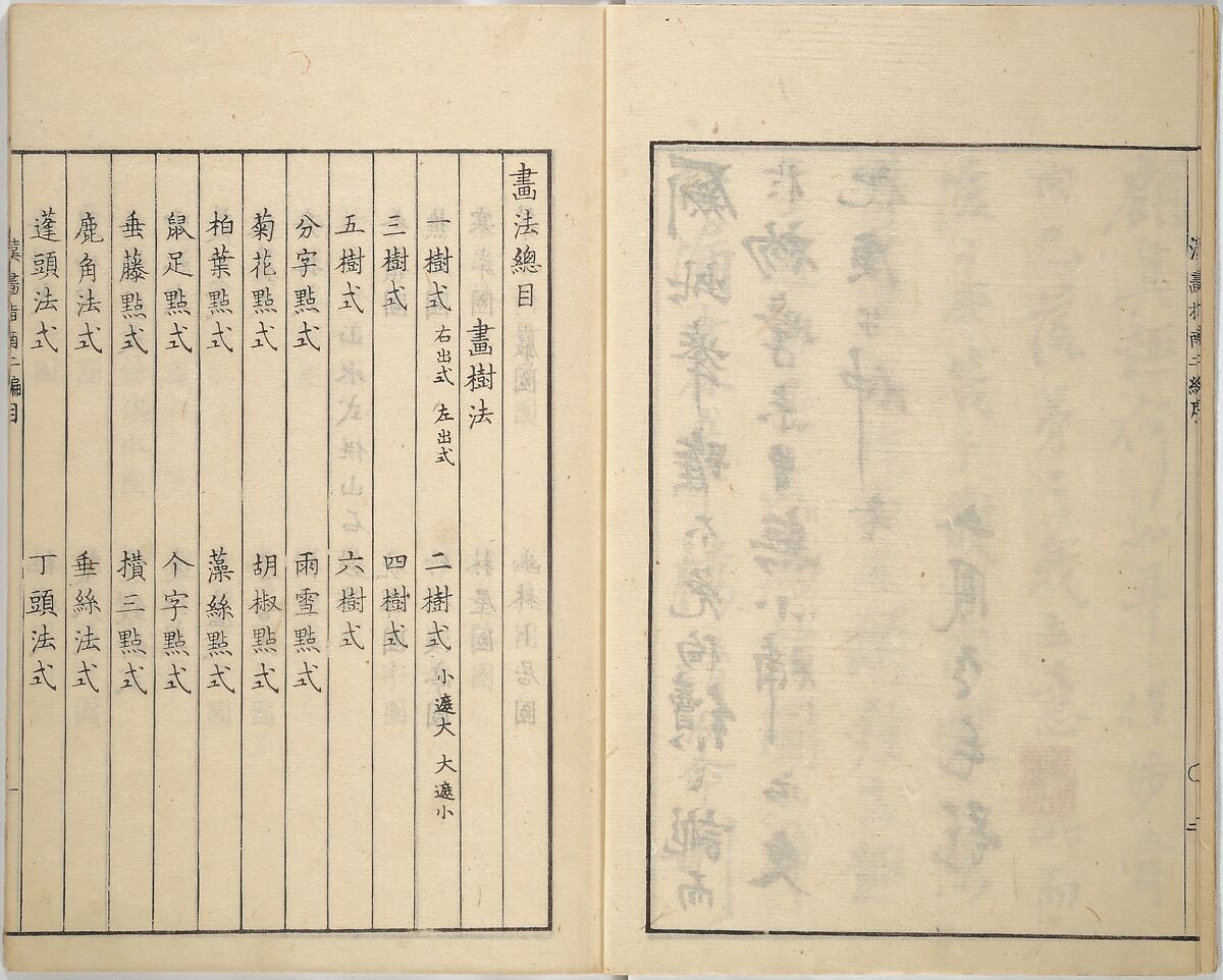Guide to Chinese Painting, Second Series (Kanga shinan nihen), Illustrations by Kawamura Bunpō (Japanese, 1779–1821), Set of three woodblock printed books; ink and color on paper, Japan