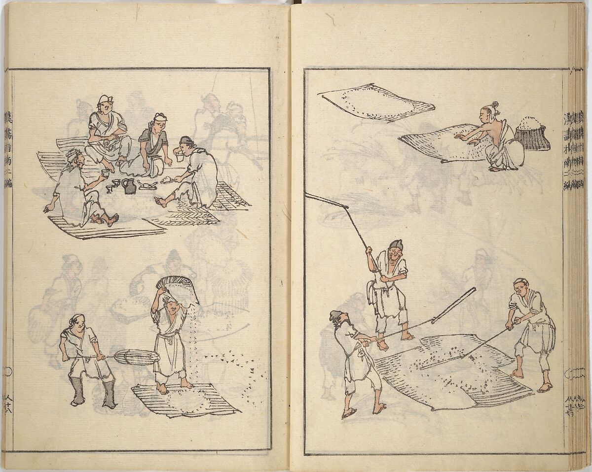 Guide to Chinese Painting, Second Series (Kanga shinan nihen), Illustrations by Kawamura Bunpō (Japanese, 1779–1821), Set of three woodblock printed books; ink and color on paper, Japan