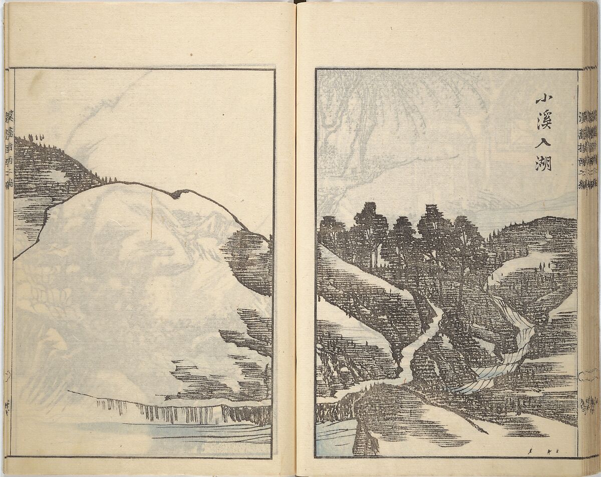 Guide to Chinese Painting, Second Series (Kanga shinan nihen), Illustrations by Kawamura Bunpō (Japanese, 1779–1821), Set of three woodblock printed books; ink and color on paper, Japan