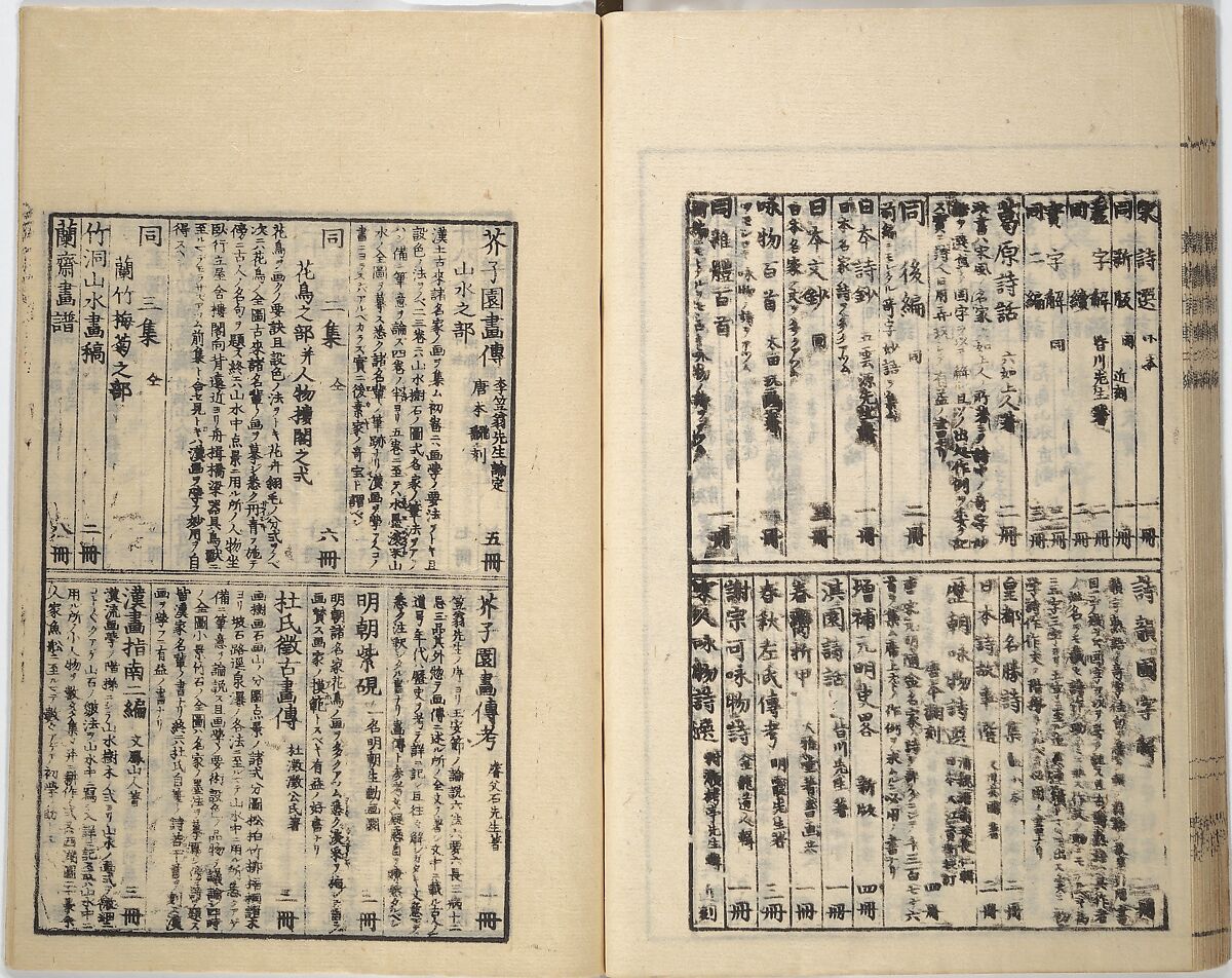 Guide to Chinese Painting, Second Series (Kanga shinan nihen), Illustrations by Kawamura Bunpō (Japanese, 1779–1821), Set of three woodblock printed books; ink and color on paper, Japan