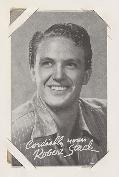 Robert Stack from Movie Stars Exhibit Cards series (W401), Commercial photolithograph 