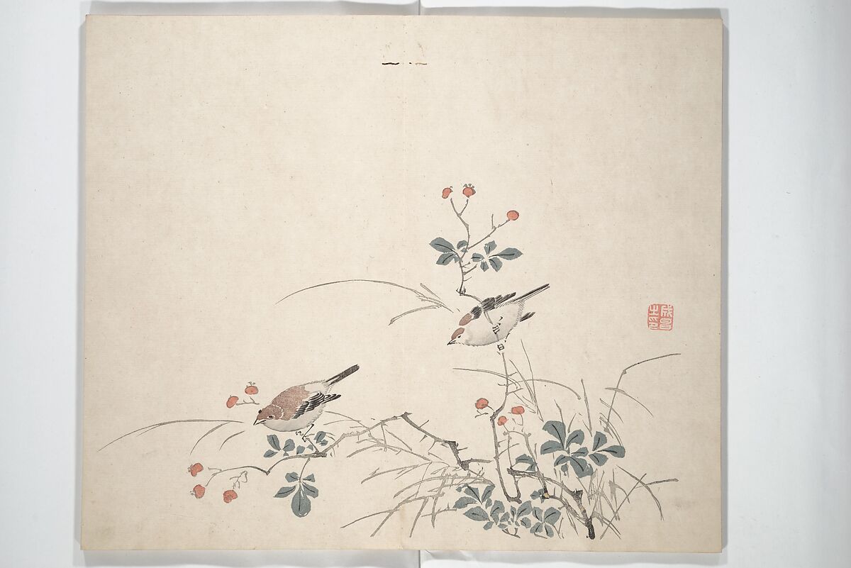 Yūsai Picture Album (Yūsai gafu) 融齋畫譜, Nakabayashi Chikutō 中林竹洞 (Japanese, 1776–1853), Woodblock printed book (orihon, accordion-style); ink and color on paper, Japan