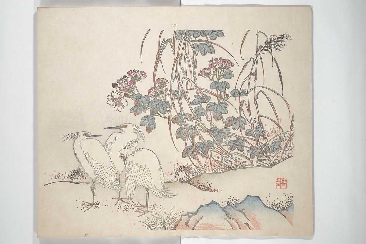 Yūsai Picture Album (Yūsai gafu) 融齋畫譜, Nakabayashi Chikutō 中林竹洞 (Japanese, 1776–1853), Woodblock printed book (orihon, accordion-style); ink and color on paper, Japan