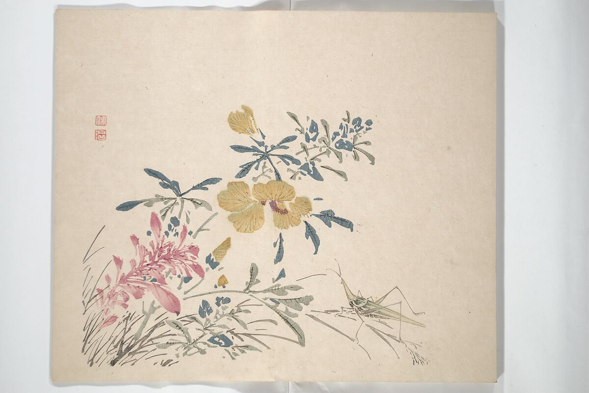 Yūsai Picture Album (Yūsai gafu) 融齋畫譜, Nakabayashi Chikutō 中林竹洞 (Japanese, 1776–1853), Woodblock printed book (orihon, accordion-style); ink and color on paper, Japan