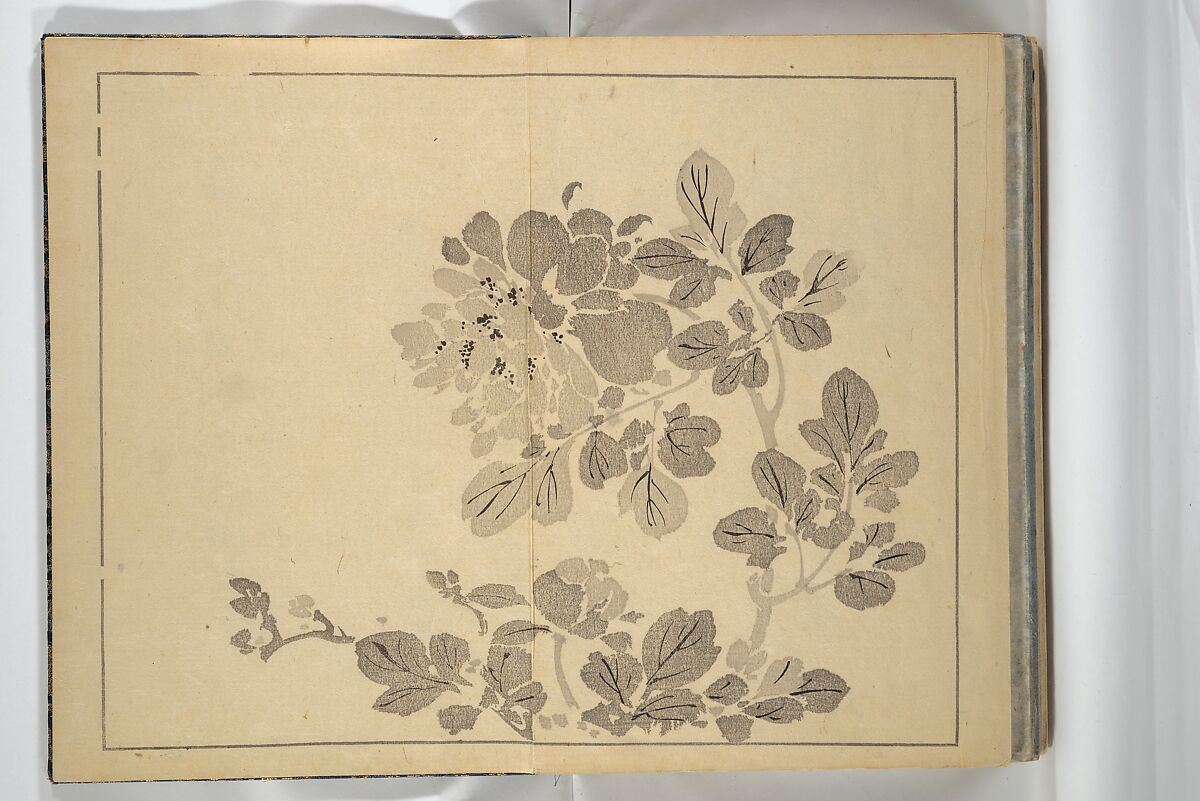 The Four Worthies (Plum, Bamboo, Orchid, Chrysanthemum) (Shikunshi) 竹洞四君子, Nakabayashi Chikutō 中林竹洞 (Japanese, 1776–1853), Set of two woodblock printed books bound as one; ink on paper, Japan