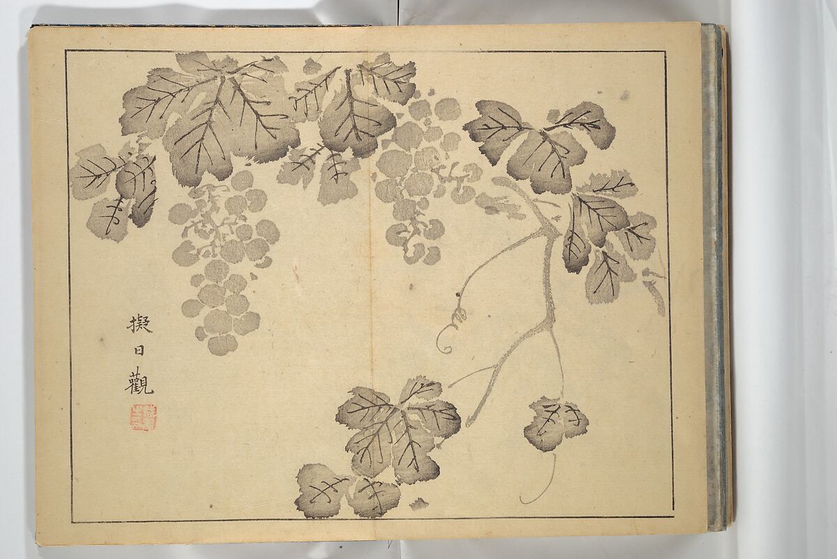 The Four Worthies (Plum, Bamboo, Orchid, Chrysanthemum) (Shikunshi) 竹洞四君子, Nakabayashi Chikutō 中林竹洞 (Japanese, 1776–1853), Set of two woodblock printed books bound as one; ink on paper, Japan