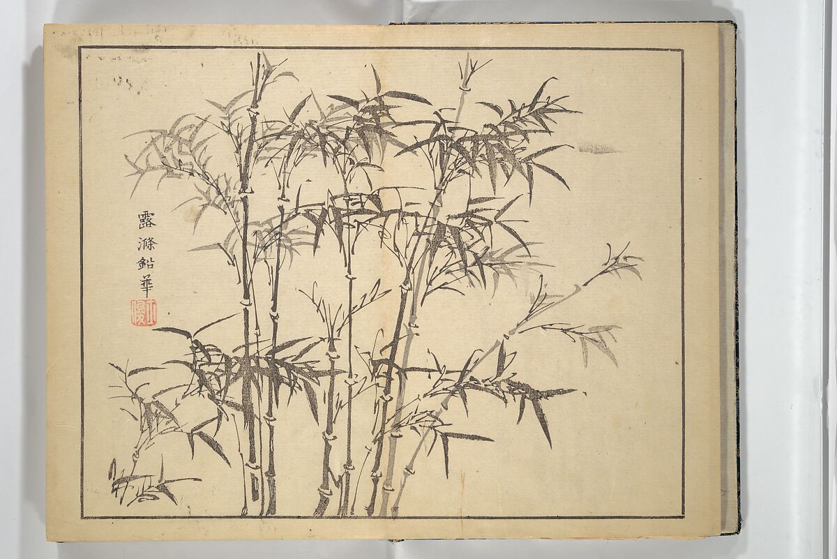 The Four Worthies (Plum, Bamboo, Orchid, Chrysanthemum) (Shikunshi) 竹洞四君子, Nakabayashi Chikutō 中林竹洞 (Japanese, 1776–1853), Set of two woodblock printed books bound as one; ink on paper, Japan
