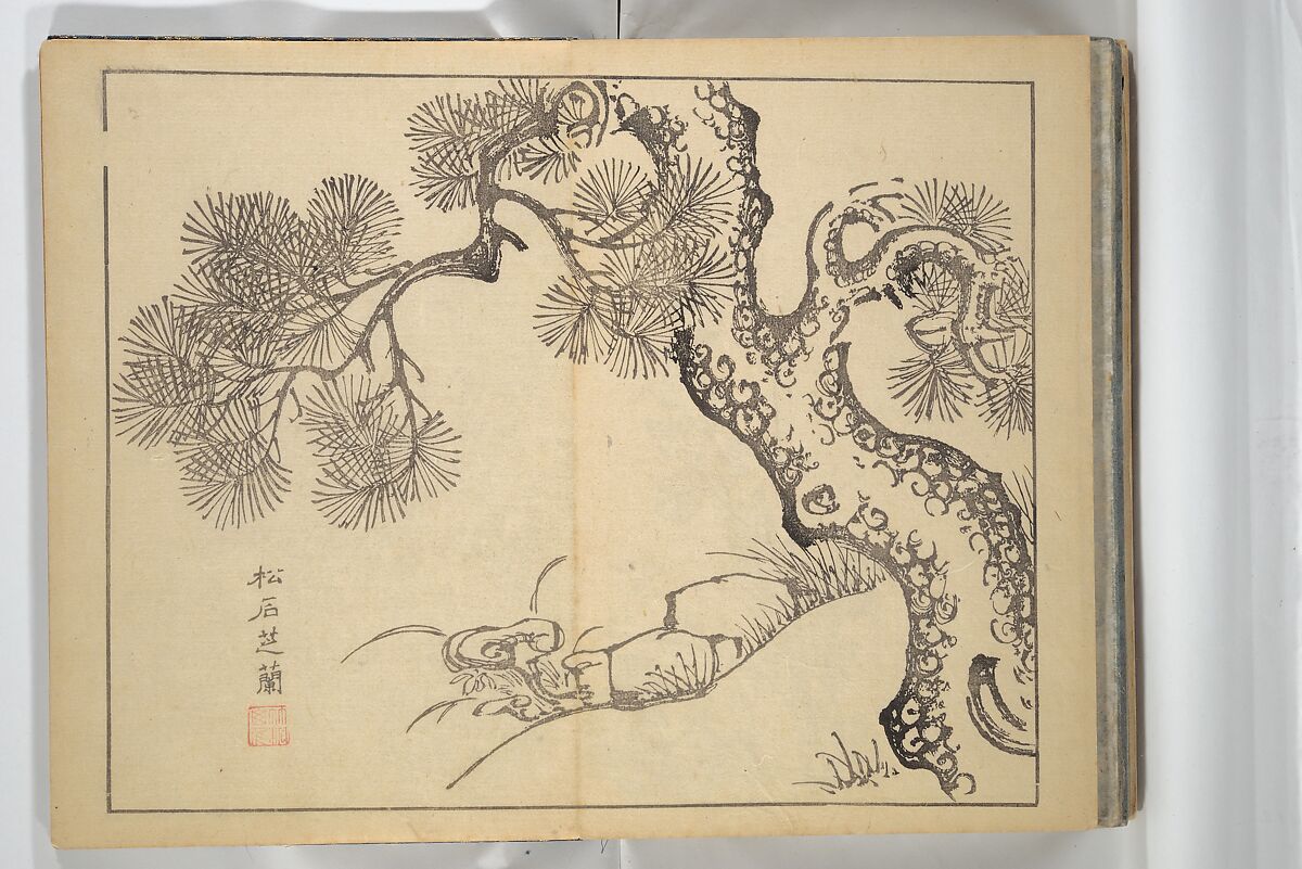 The Four Worthies (Plum, Bamboo, Orchid, Chrysanthemum) (Shikunshi) 竹洞四君子, Nakabayashi Chikutō 中林竹洞 (Japanese, 1776–1853), Set of two woodblock printed books bound as one; ink on paper, Japan