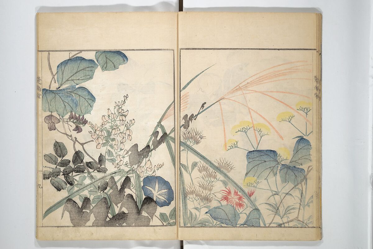 Sōnan (Chinnen) Picture Album (Sōnan gafu) 楚南画譜, Onishi Chinnen 大西椿年 (Japanese, 1792–1851), Woodblock printed book; ink and color on paper, Japan