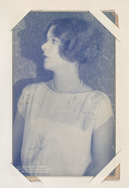 Blanche Sweet in "The Sporting Venus" from Scenes from Movies Exhibit Cards series (W404), Commercial color photolithograph 