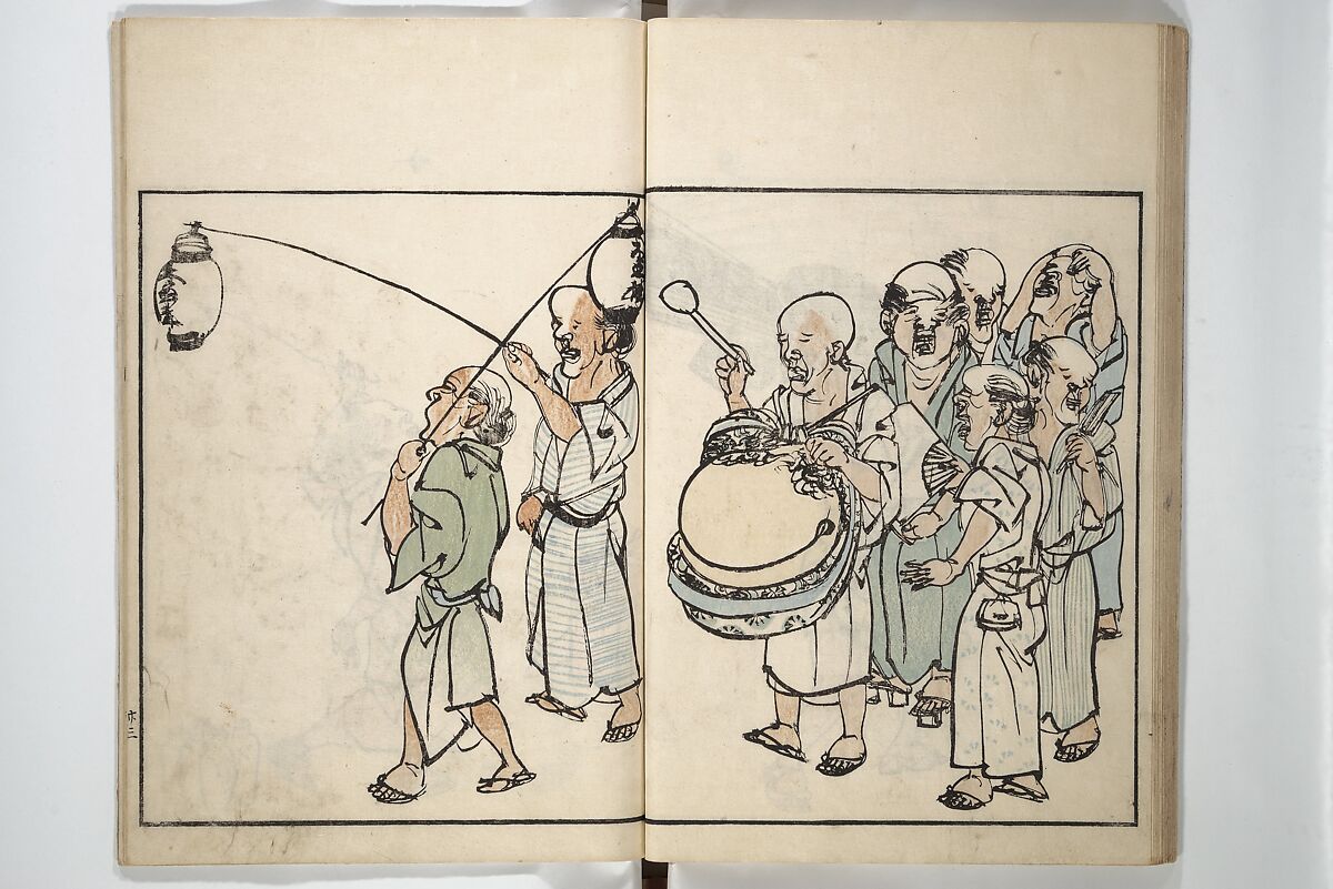Customs of the Eastern Capital (Edo) (Azuma no teburi) あづまの手ぶり, Onishi Chinnen 大西椿年 (Japanese, 1792–1851), Woodblock printed book; ink and color with hand-coloring (?) on paper, Japan