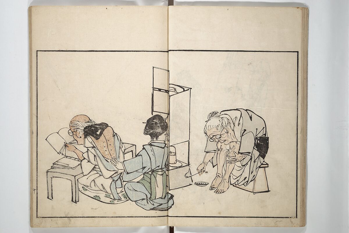 Customs of the Eastern Capital (Edo) (Azuma no teburi) あづまの手ぶり, Onishi Chinnen 大西椿年 (Japanese, 1792–1851), Woodblock printed book; ink and color with hand-coloring (?) on paper, Japan